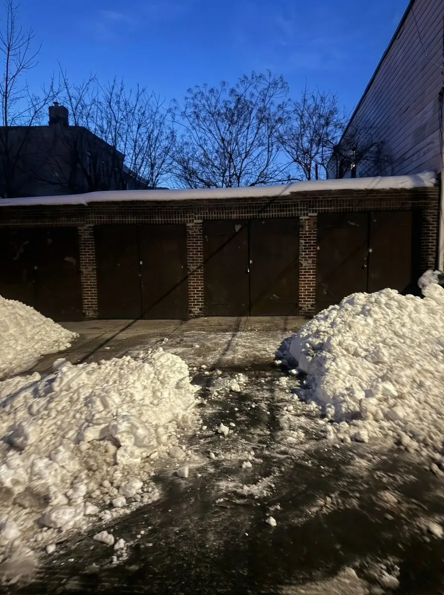Driveway cleared of snow